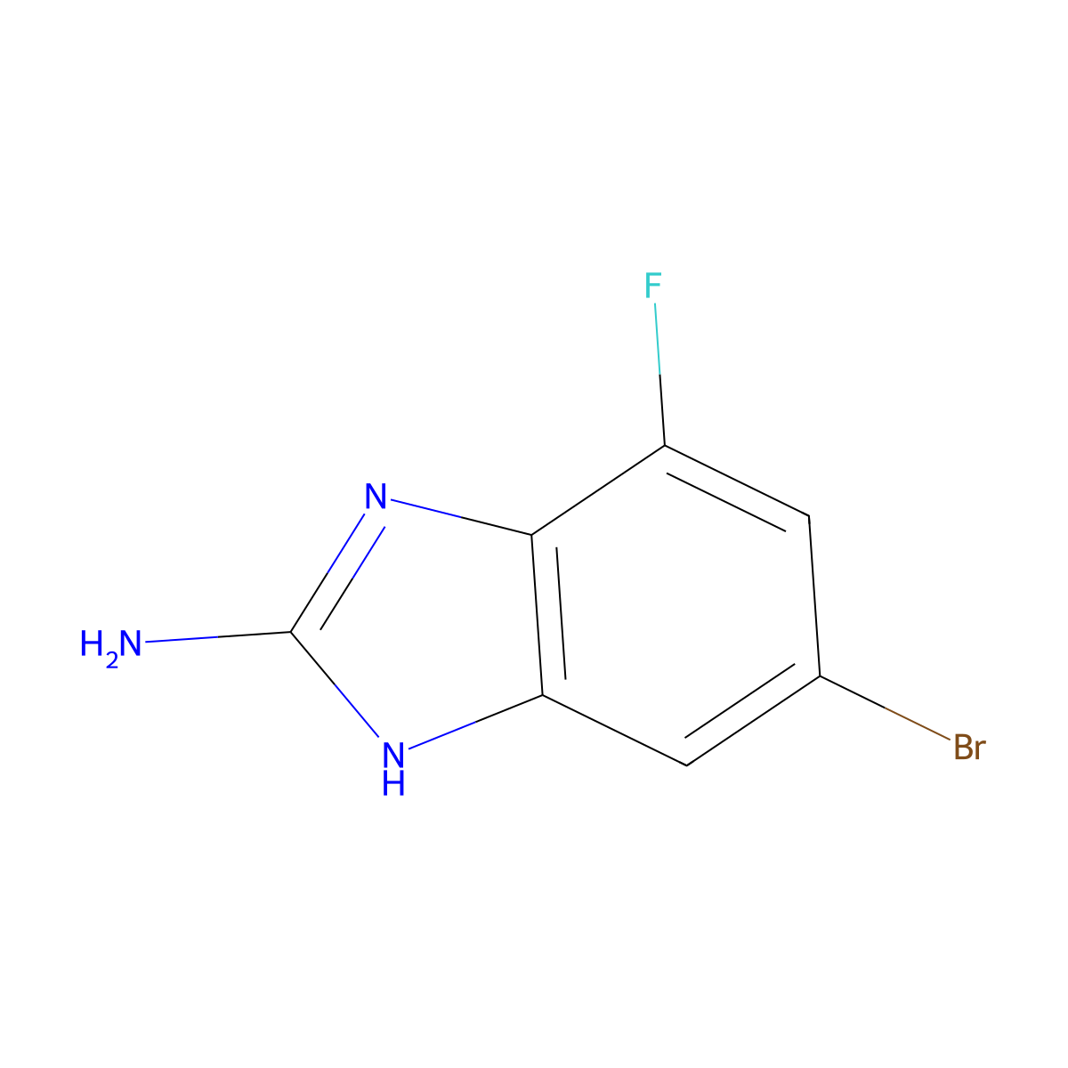 5-bromo-7-fluoro-1H-1,3-benzodiazol-2-amine molecular structure, CAS 1388046-59-0