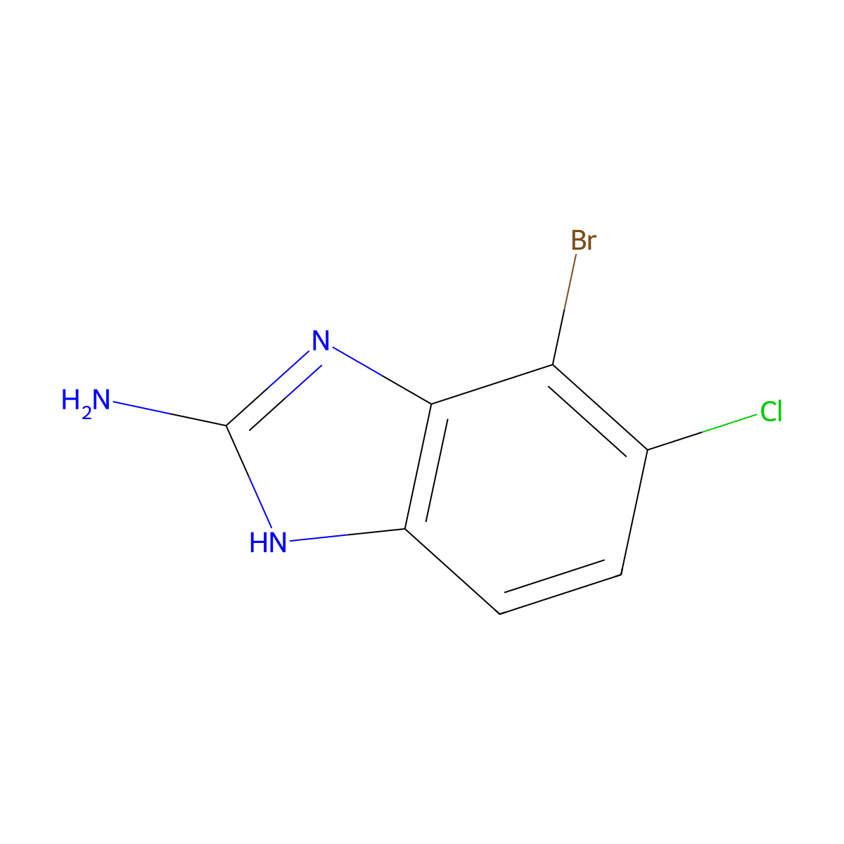 7-bromo-6-chloro-1H-1,3-benzodiazol-2-amine molecular structure, CAS 1388046-69-2