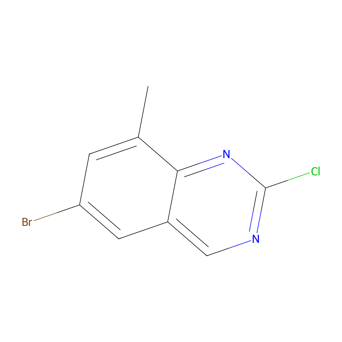 6-Bromo-2-chloro-8-methylquinazoline molecular structure, CAS 1388046-71-6