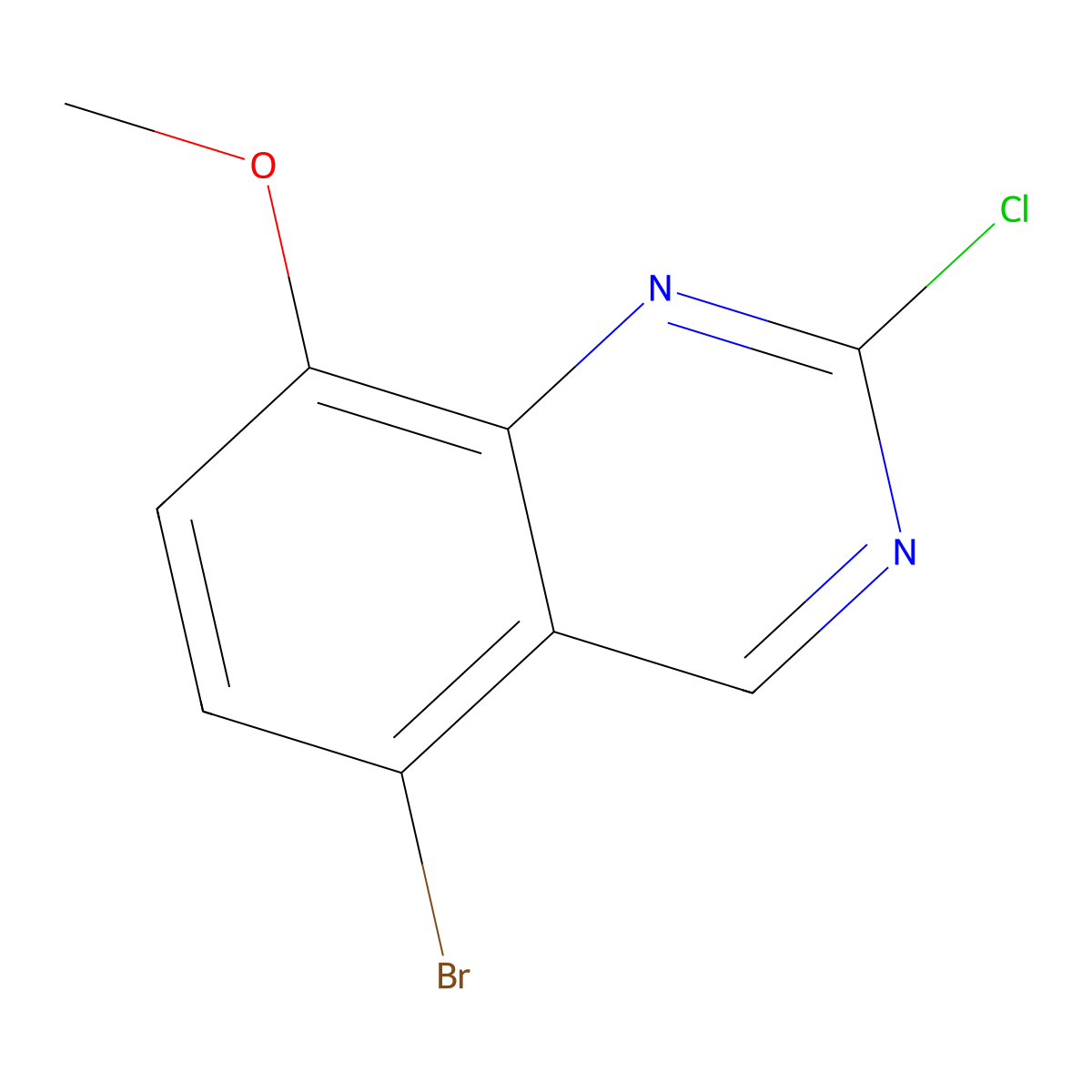 5-Bromo-2-chloro-8-methoxyquinazoline molecular structure, CAS 1388046-75-0