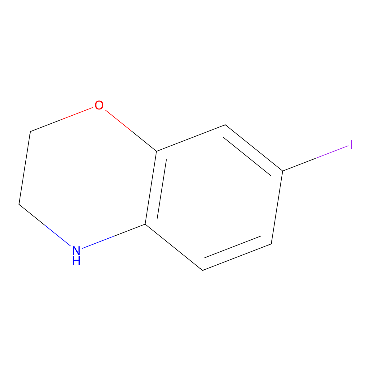 7-Iodo-3,4-dihydro-2H-benzo[b][1,4]oxazine molecular structure, CAS 1388047-21-9