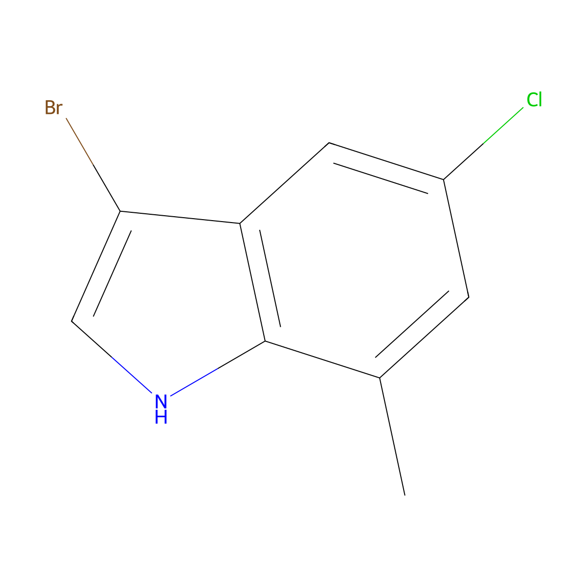 3-bromo-5-chloro-7-methyl-1H-indole molecular structure, CAS 1388047-37-7