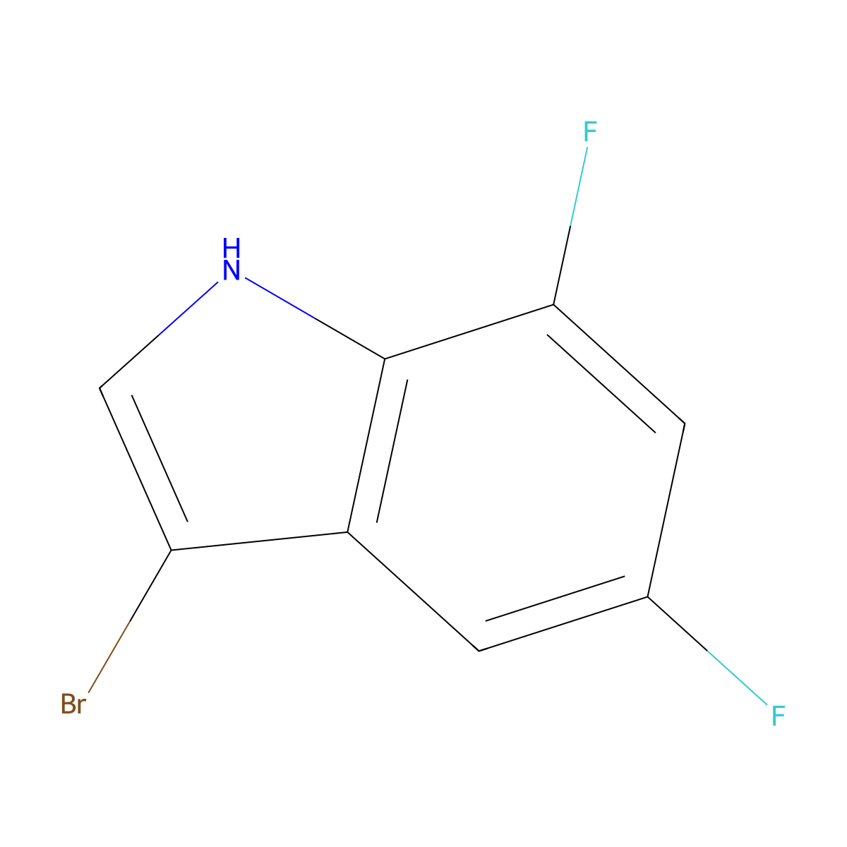3-Bromo-5,7-difluoro-1H-indole molecular structure, CAS 1388047-55-9