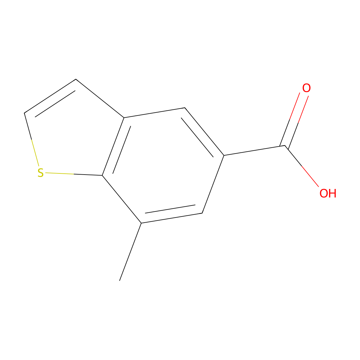 7-Methyl-1-benzothiophene-5-carboxylic acid molecular structure, CAS 1388047-84-4