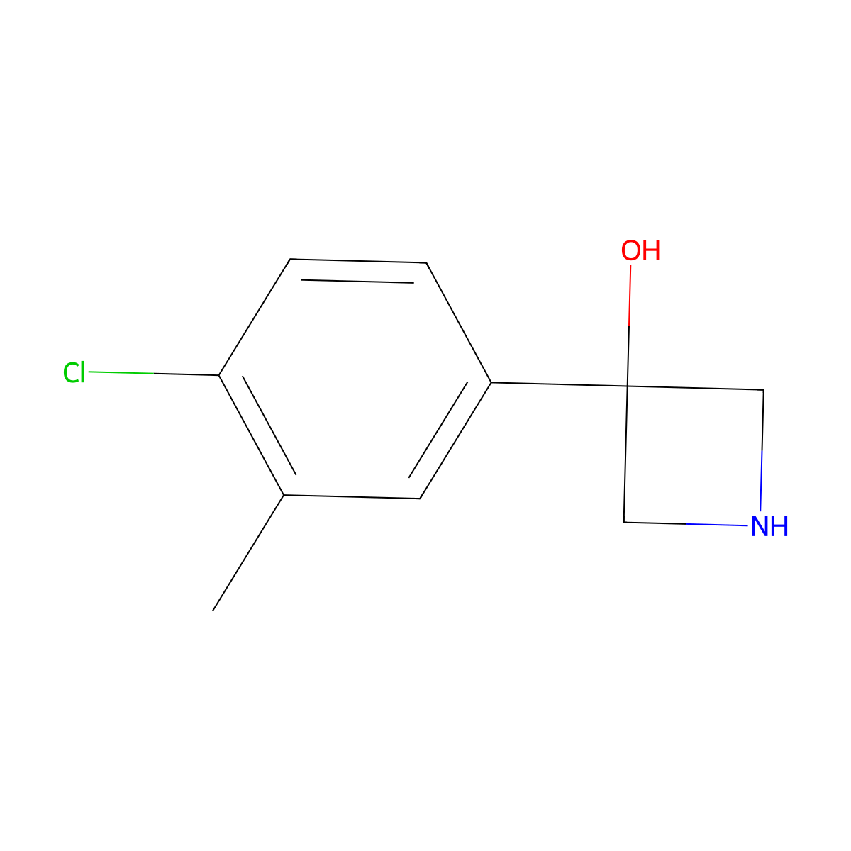 3-(4-Chloro-3-methylphenyl)azetidin-3-ol molecular structure, CAS 1388047-88-8