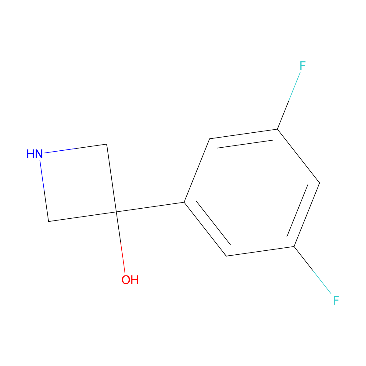 3-(3,5-Difluorophenyl)azetidin-3-ol molecular structure, CAS 1388047-95-7
