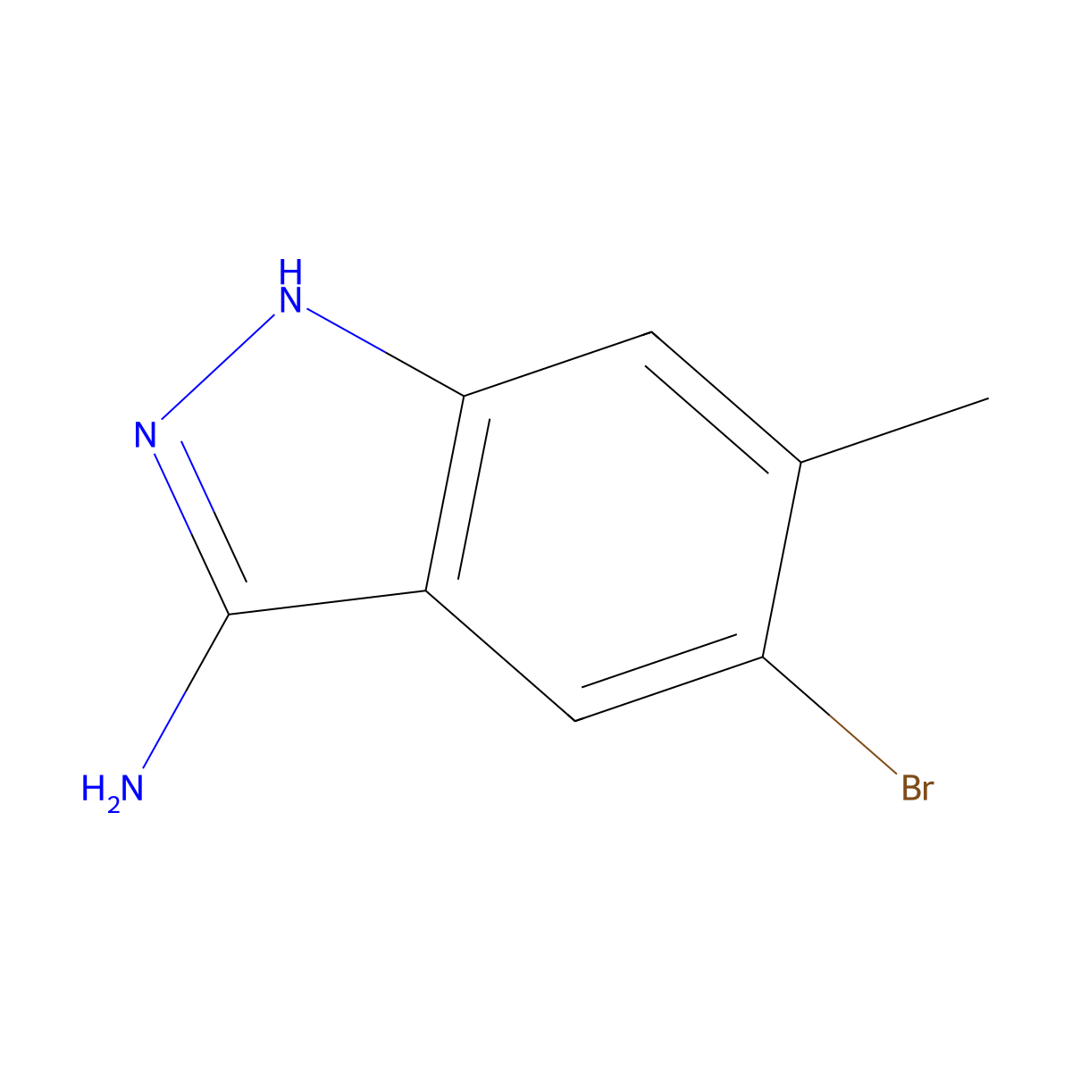5-Bromo-6-methyl-1H-indazol-3-amine molecular structure, CAS 1388048-55-2