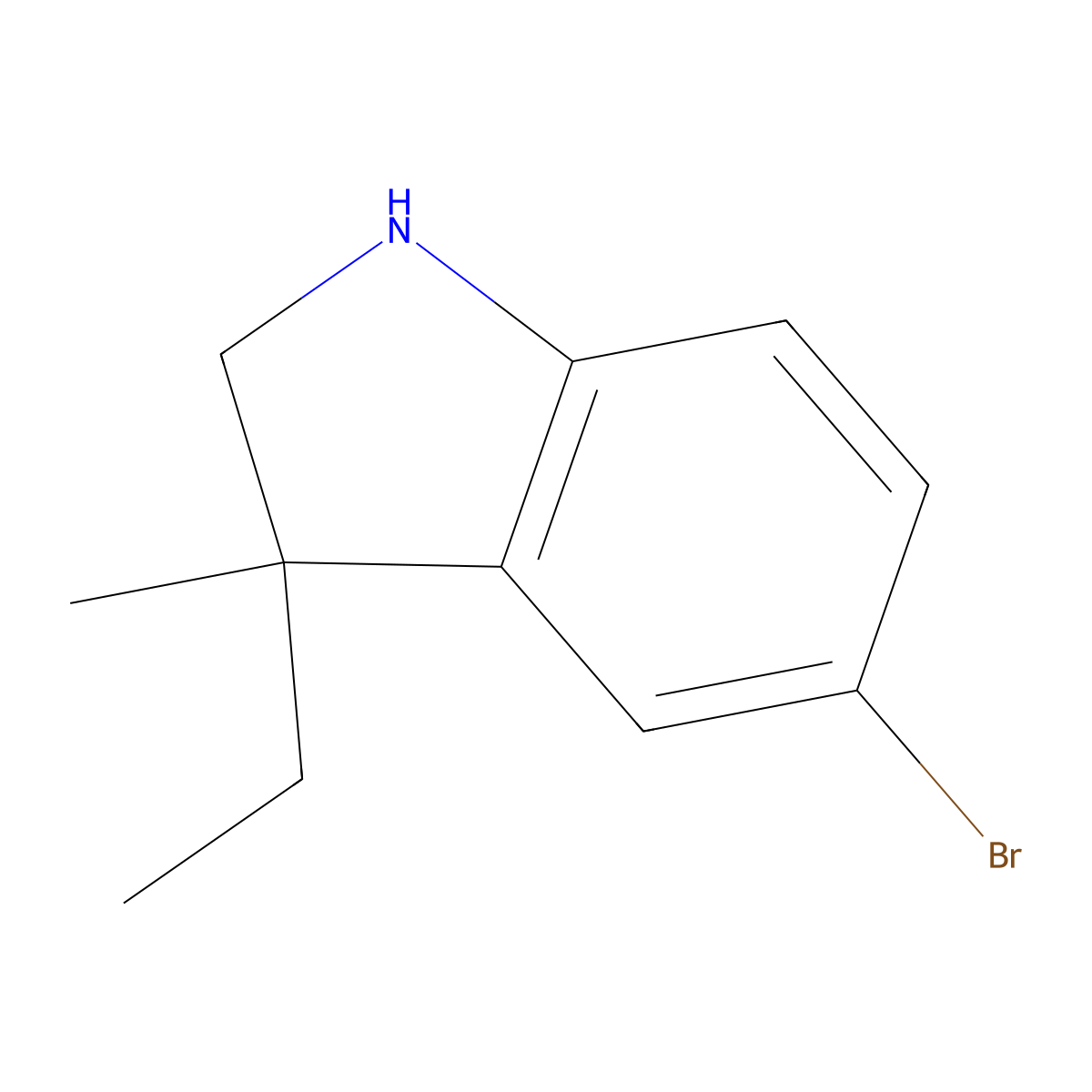 5-Bromo-3-ethyl-3-methyl-2,3-dihydro-1H-indole molecular structure, CAS 1388049-46-4