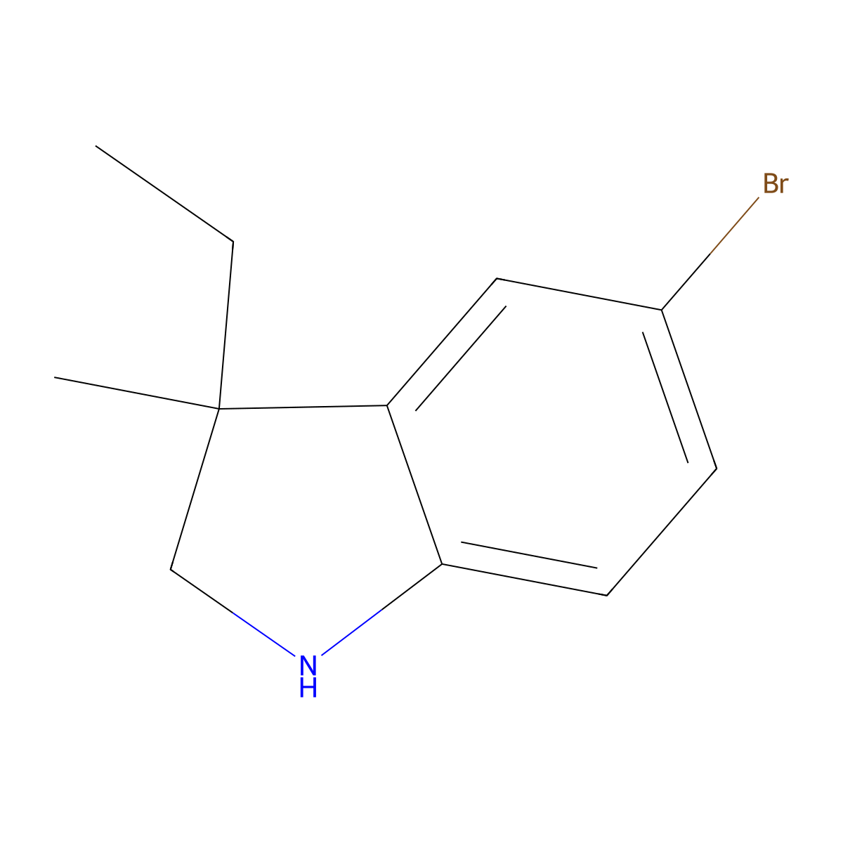 5-Bromo-3-ethyl-3-methyl-2,3-dihydro-1H-indole molecular structure, CAS 1388049-46-4