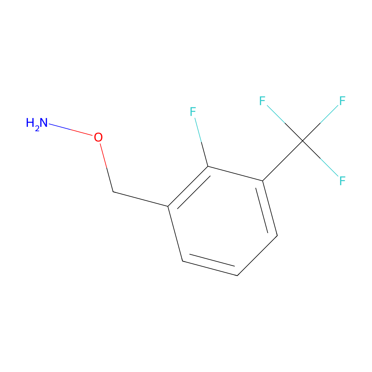 O-{[2-fluoro-3-(trifluoromethyl)phenyl]methyl}hydroxylamine molecular structure, CAS 1388049-50-0