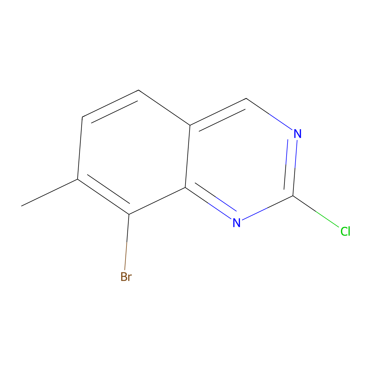 8-Bromo-2-chloro-7-methylquinazoline molecular structure, CAS 1388049-83-9
