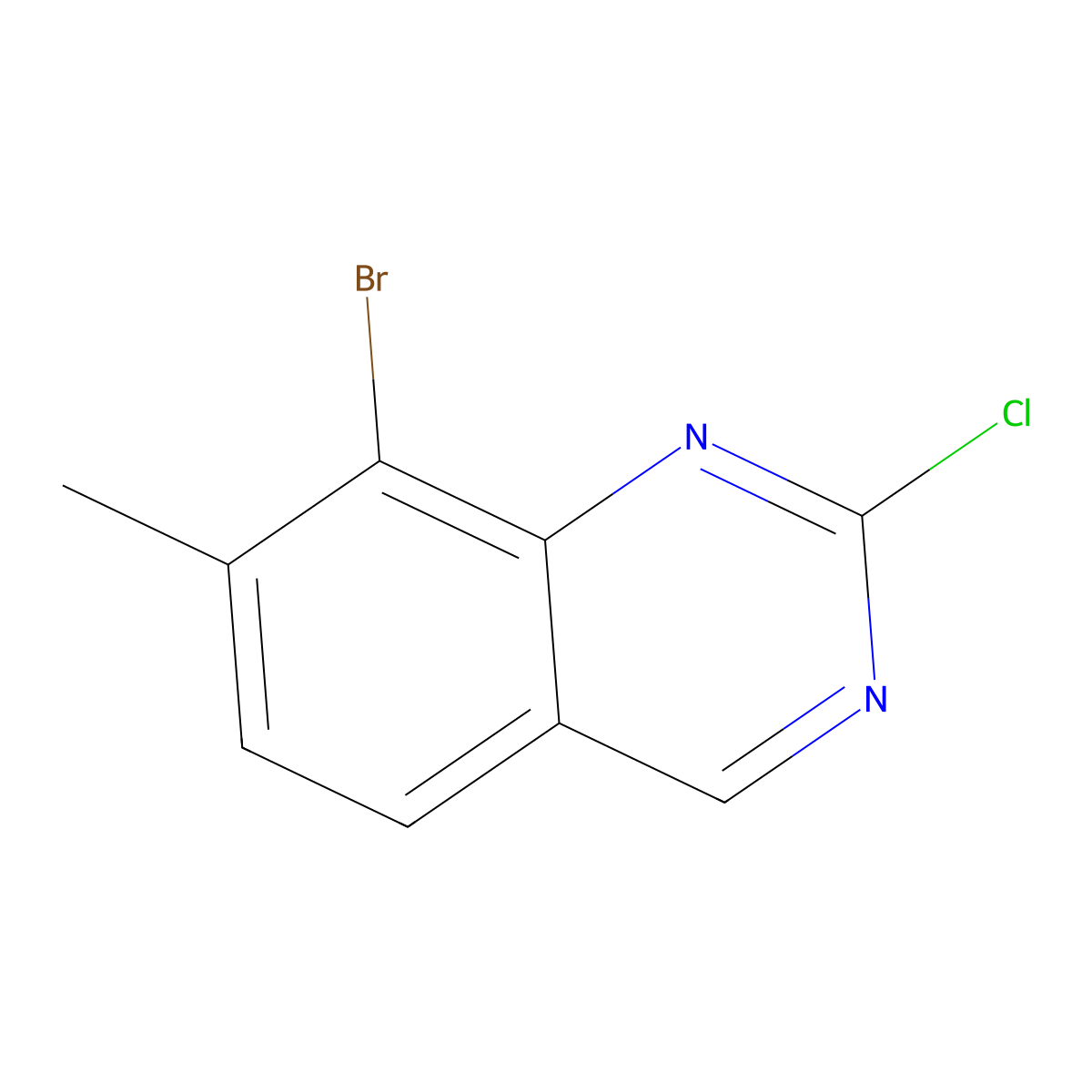 8-Bromo-2-chloro-7-methylquinazoline molecular structure, CAS 1388049-83-9
