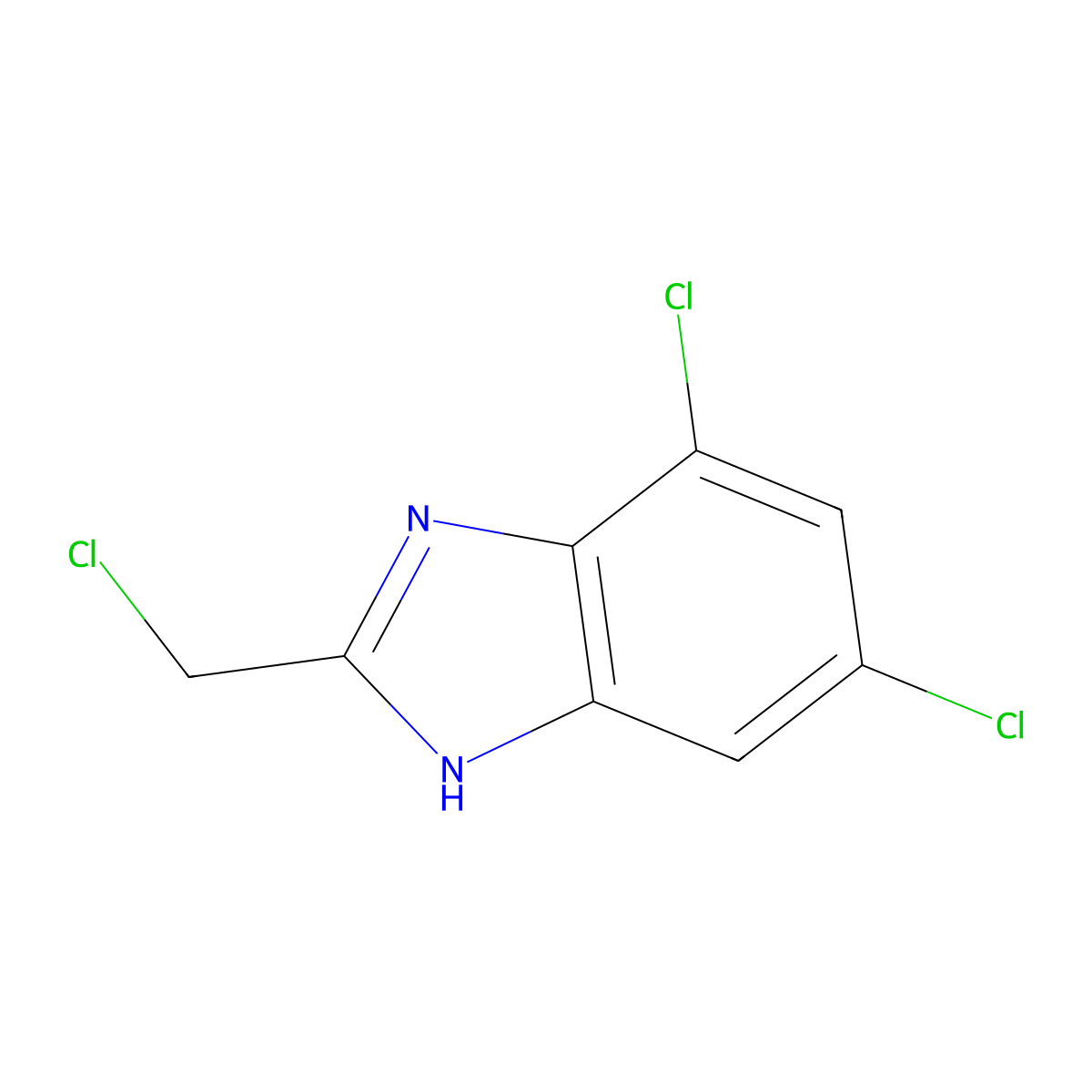 5,7-Dichloro-2-(chloromethyl)-1H-1,3-benzodiazole molecular structure, CAS 1388049-94-2