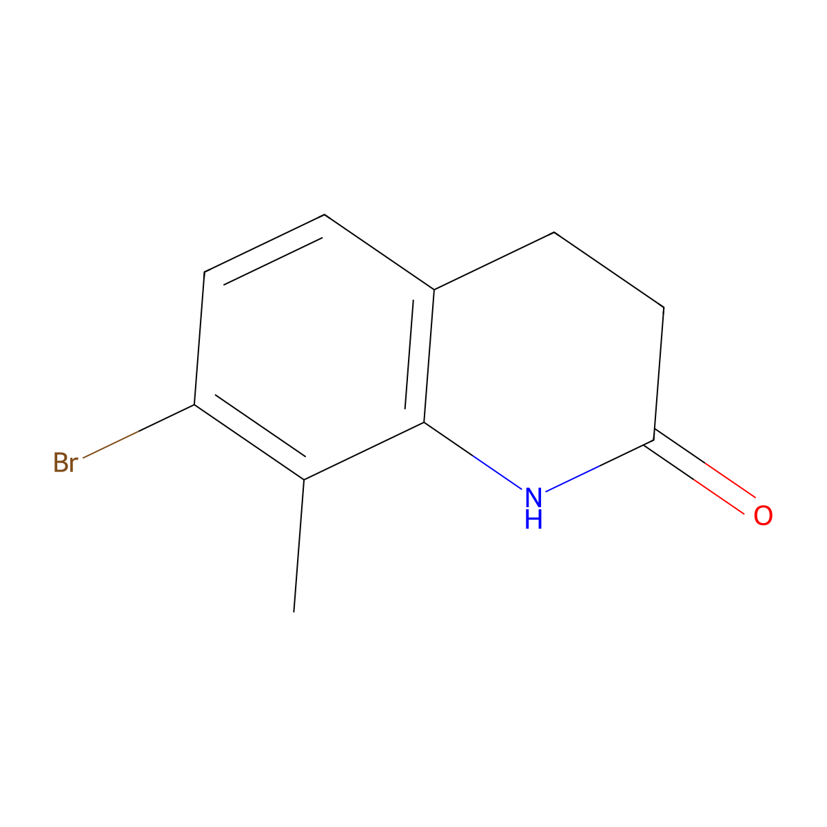 7-Bromo-8-methyl-3,4-dihydroquinolin-2(1H)-one molecular structure, CAS 1388050-27-8