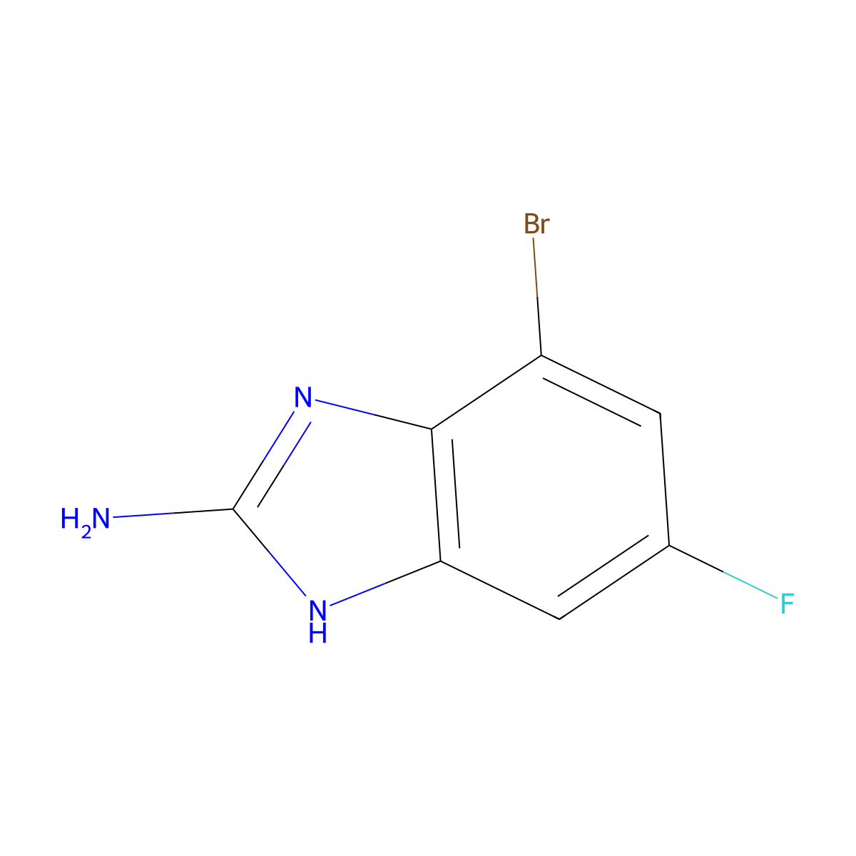 4-bromo-6-fluoro-1H-1,3-benzodiazol-2-amine molecular structure, CAS 1388050-29-0