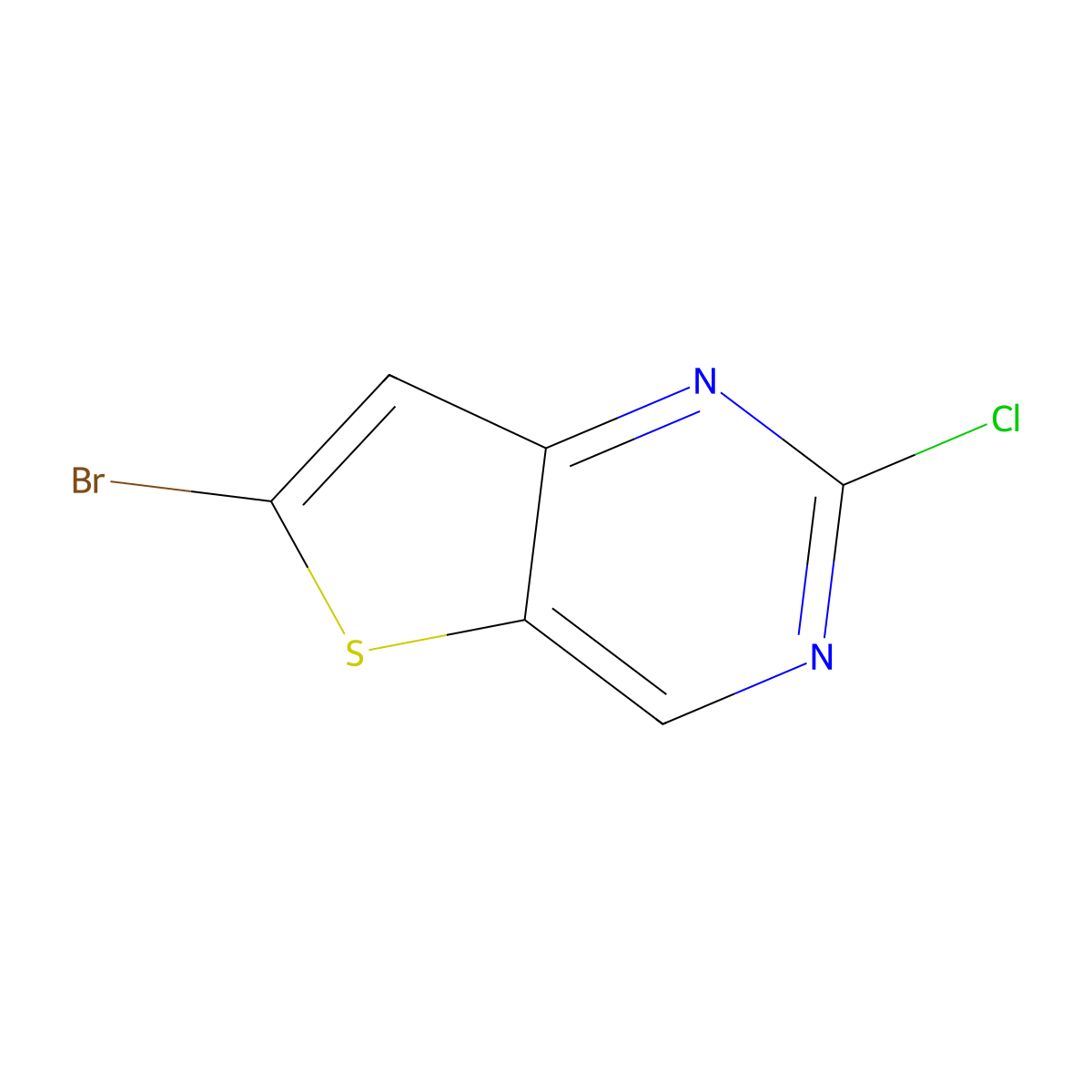 6-Bromo-2-chlorothieno(3,2-d)pyrimidine molecular structure, CAS 1388050-36-9