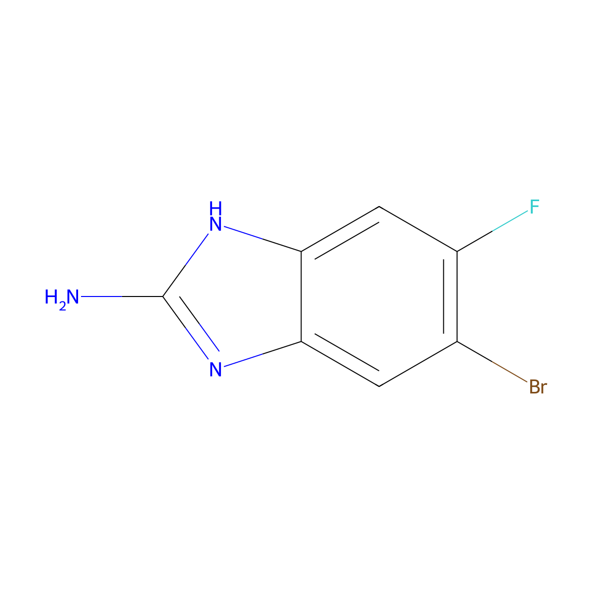 5-bromo-6-fluoro-1H-1,3-benzodiazol-2-amine molecular structure, CAS 1388050-44-9