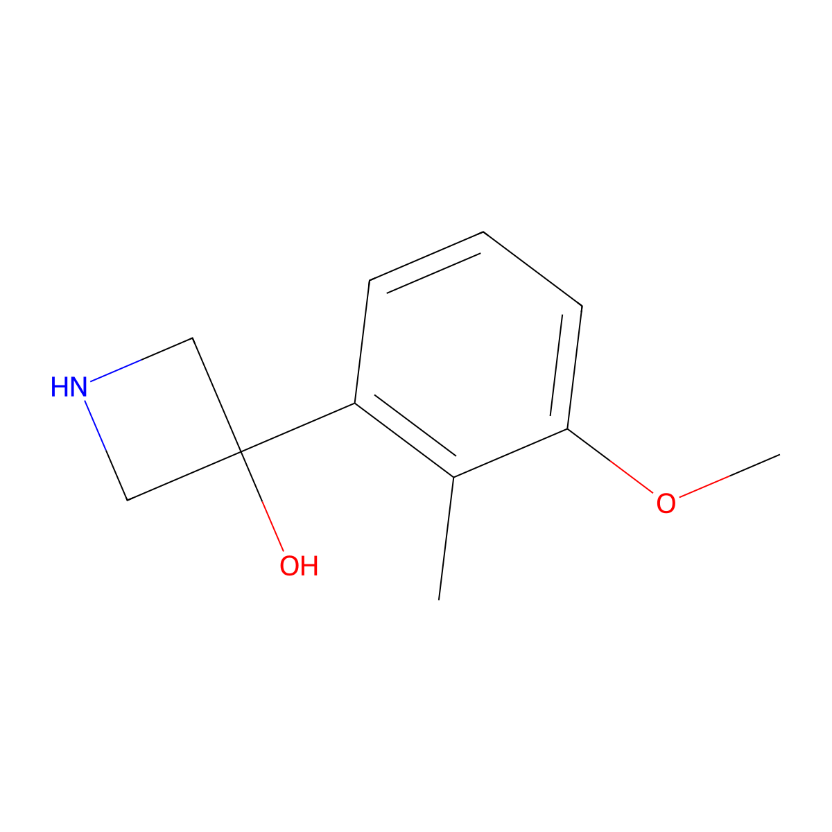 3-(3-Methoxy-2-methylphenyl)azetidin-3-ol molecular structure, CAS 1388052-02-5