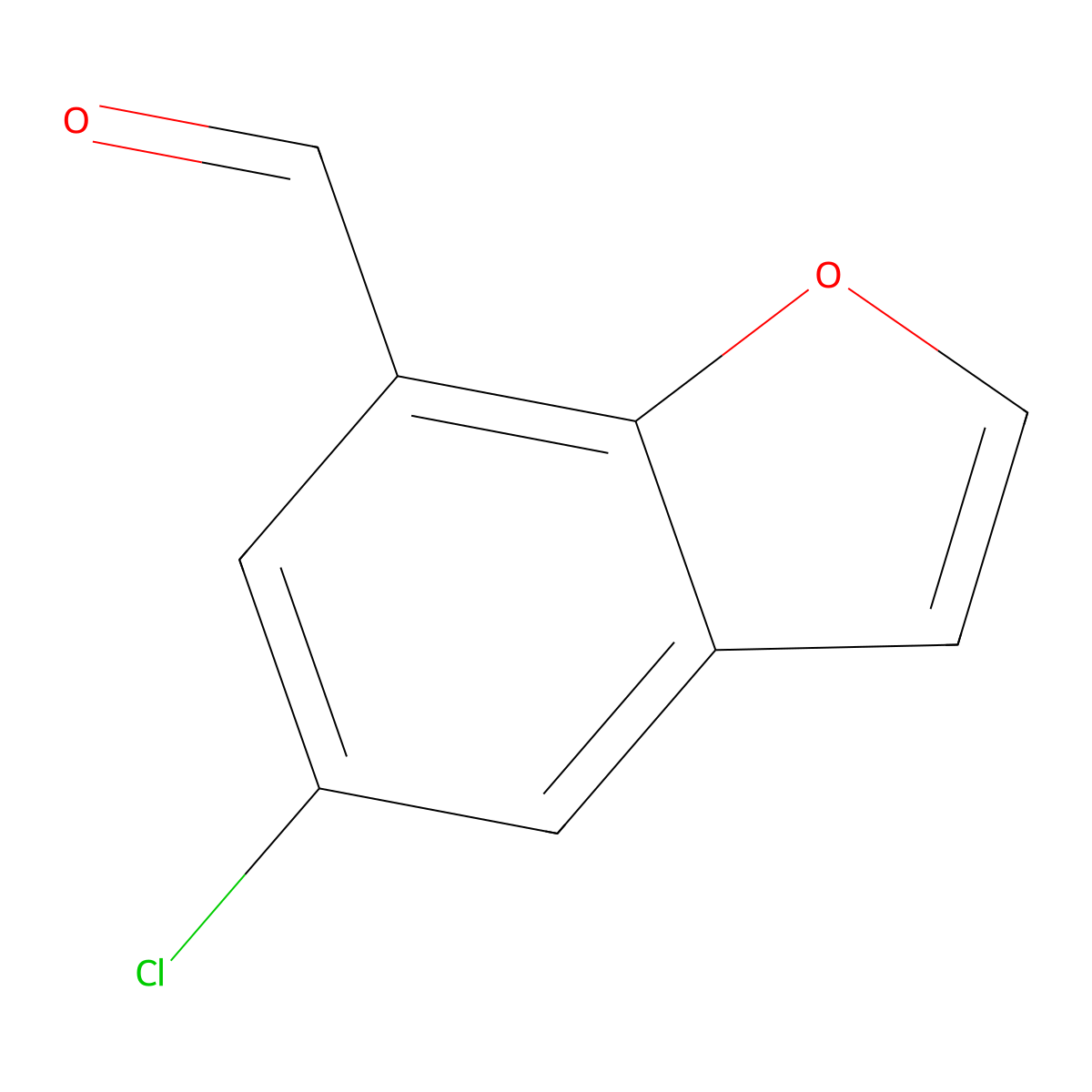 5-Chloro-1-benzofuran-7-carbaldehyde molecular structure, CAS 1388052-16-1