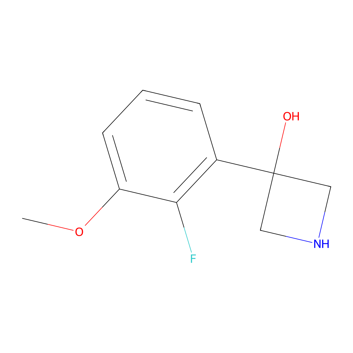 3-(2-Fluoro-3-methoxyphenyl)azetidin-3-ol molecular structure, CAS 1388052-29-6