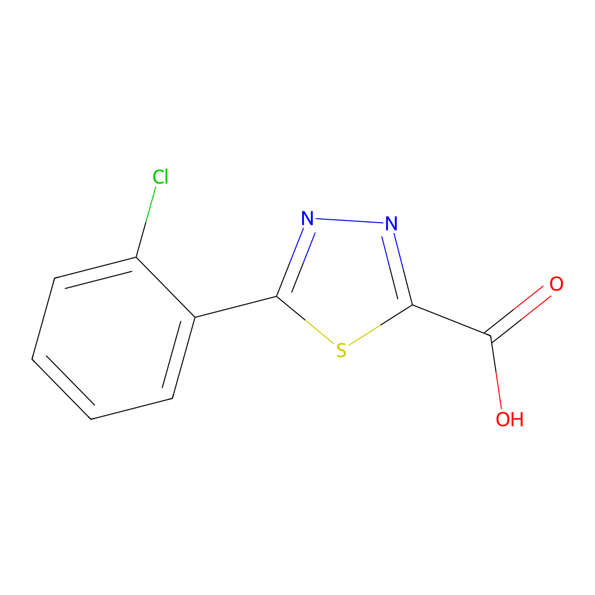 5-(2-Chlorophenyl)-1,3,4-thiadiazole-2-carboxylic acid molecular structure, CAS 1388052-84-3