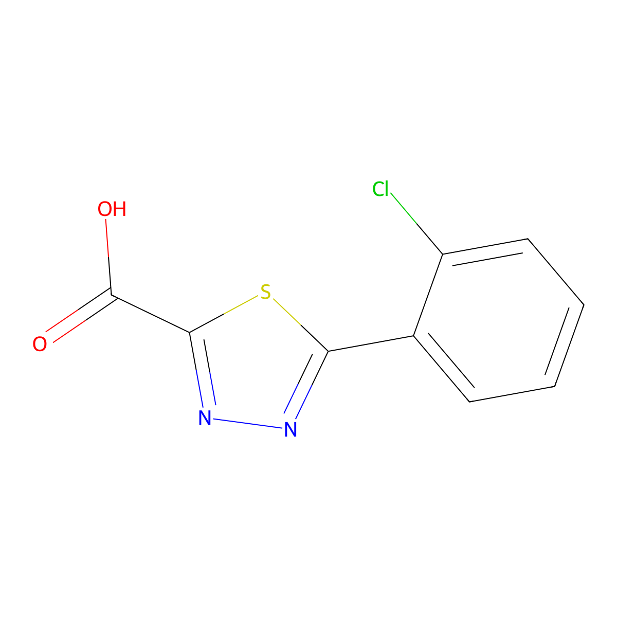 5-(2-Chlorophenyl)-1,3,4-thiadiazole-2-carboxylic acid molecular structure, CAS 1388052-84-3