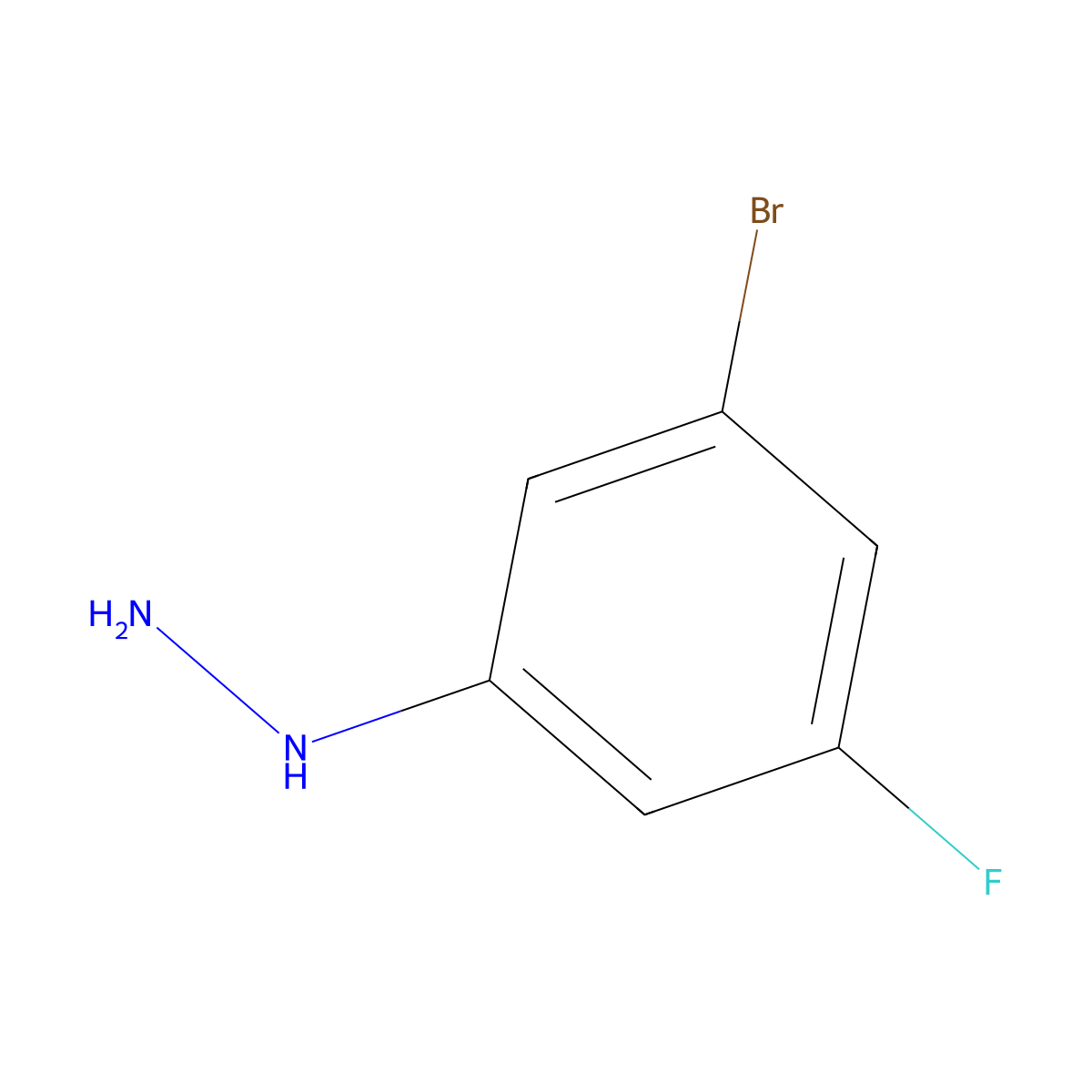(3-Bromo-5-fluorophenyl)hydrazine molecular structure, CAS 1388053-83-5