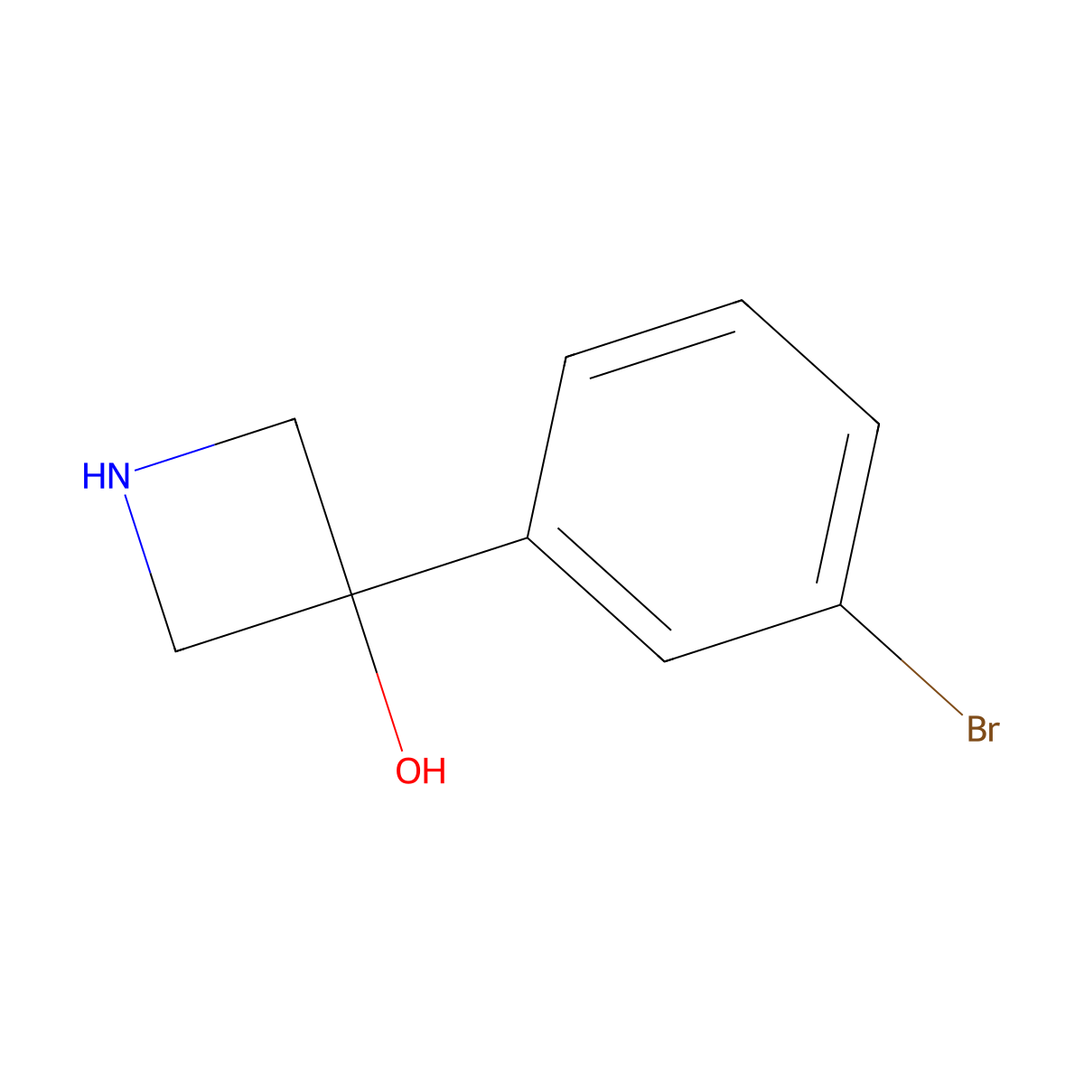3-(3-Bromophenyl)azetidin-3-ol molecular structure, CAS 1388054-56-5