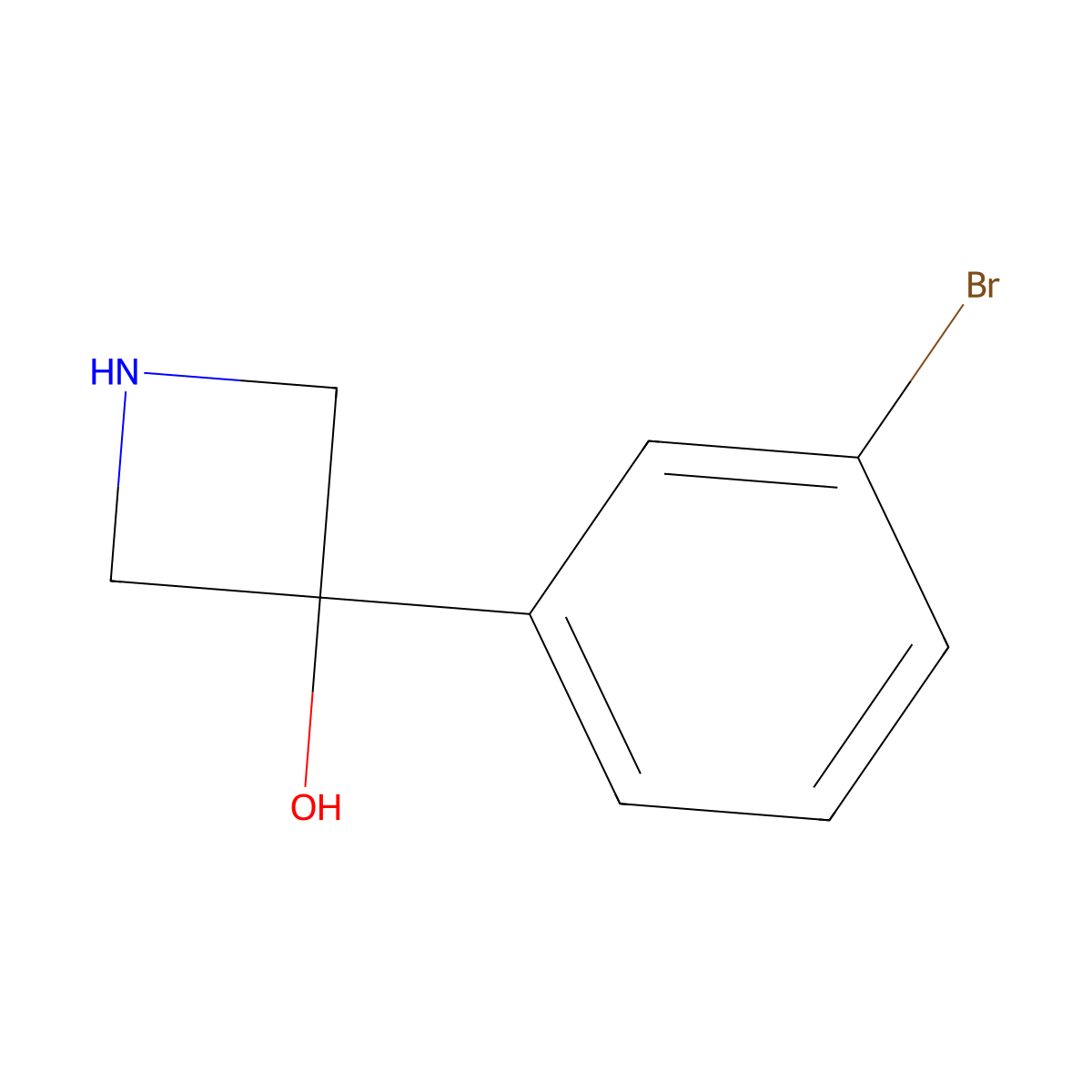 3-(3-Bromophenyl)azetidin-3-ol molecular structure, CAS 1388054-56-5