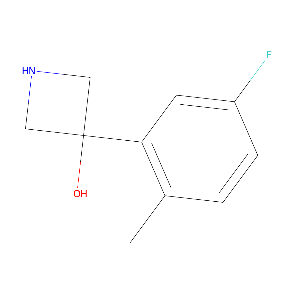 3-(5-Fluoro-2-methylphenyl)azetidin-3-ol molecular structure, CAS 1388054-66-7