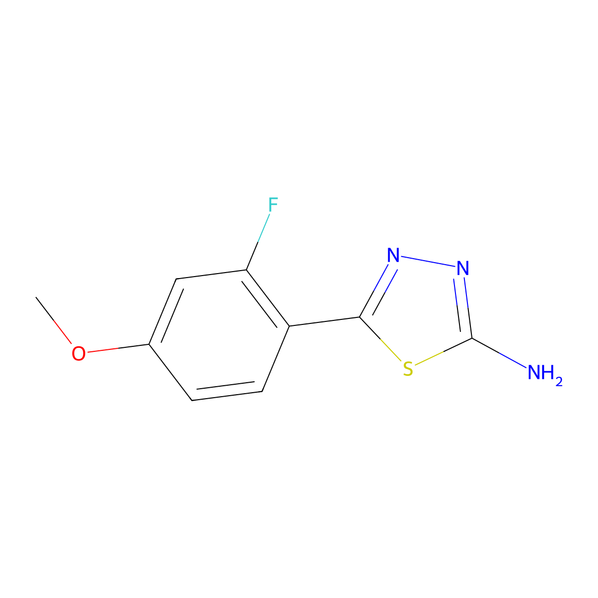 5-(2-Fluoro-4-methoxyphenyl)-1,3,4-thiadiazol-2-amine molecular structure, CAS 1388054-70-3