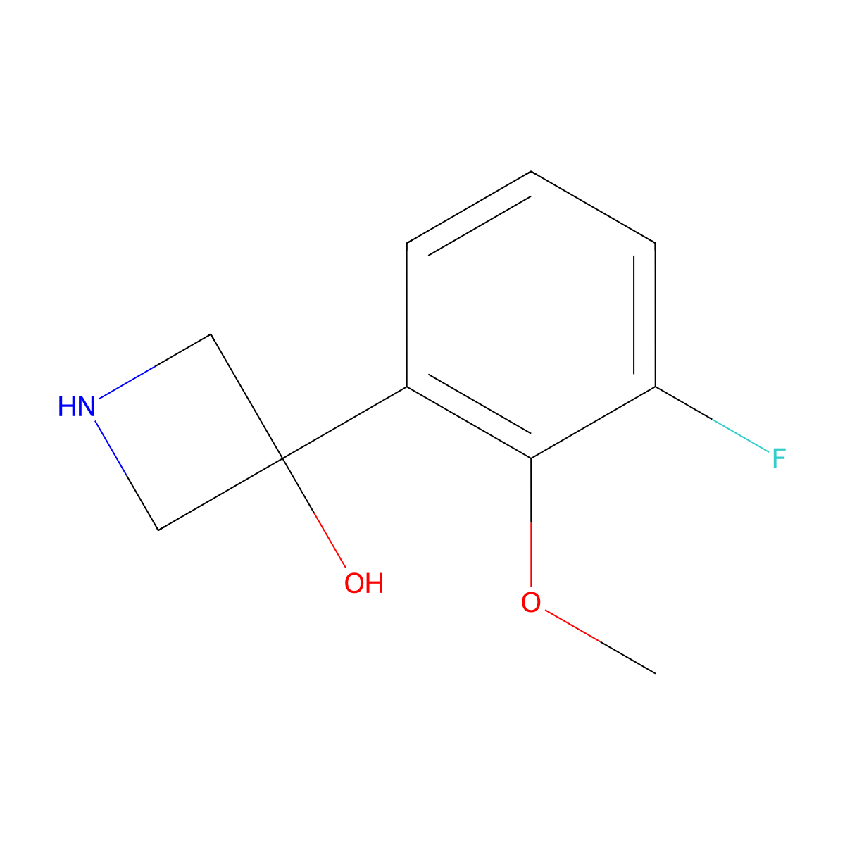 3-(3-Fluoro-2-methoxyphenyl)azetidin-3-ol molecular structure, CAS 1388054-75-8