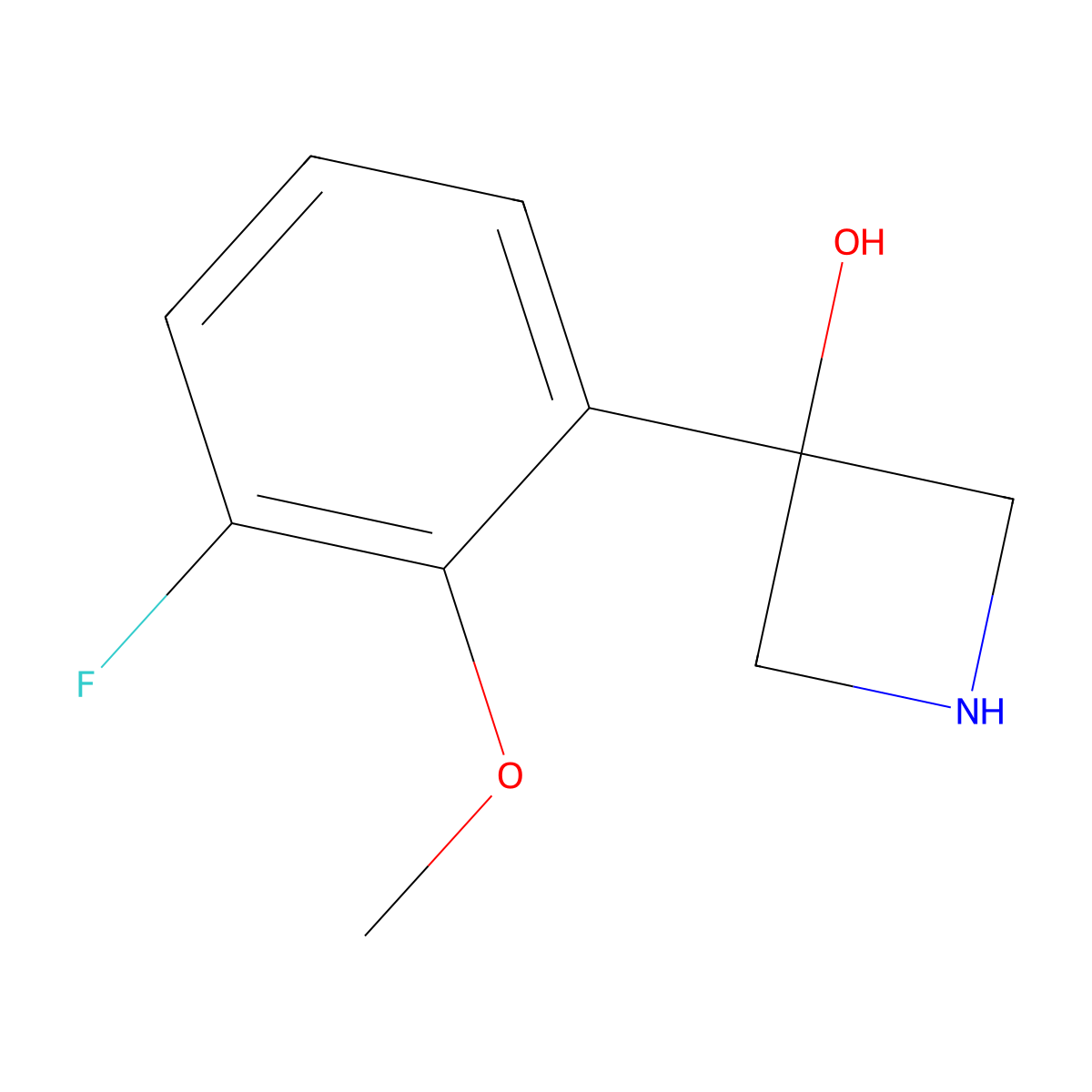 3-(3-Fluoro-2-methoxyphenyl)azetidin-3-ol molecular structure, CAS 1388054-75-8