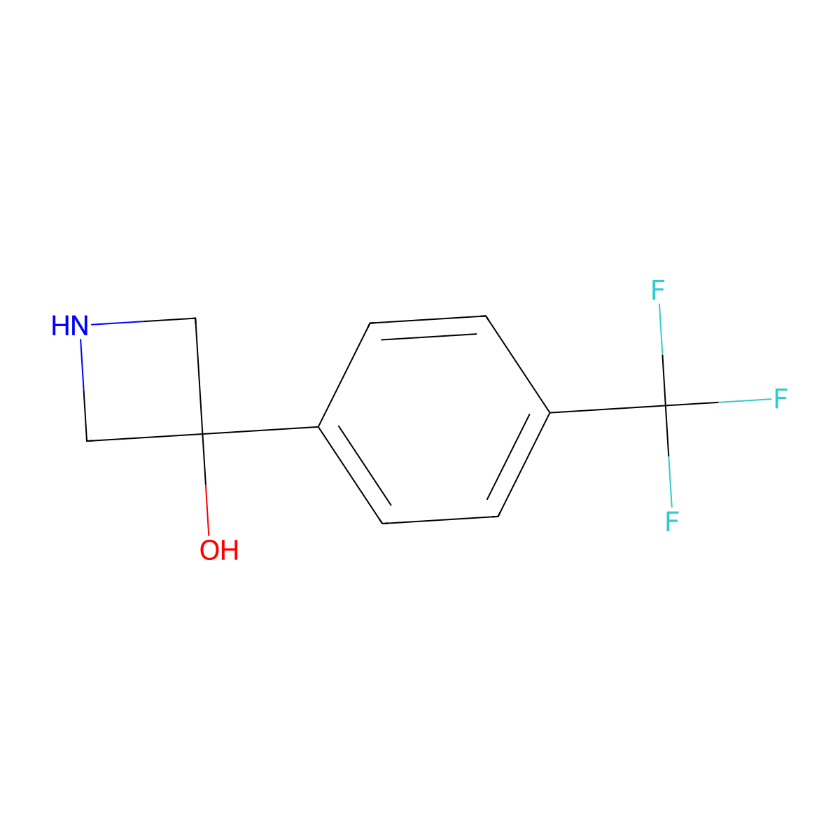 3-[4-(Trifluoromethyl)phenyl]azetidin-3-ol molecular structure, CAS 1388054-86-1