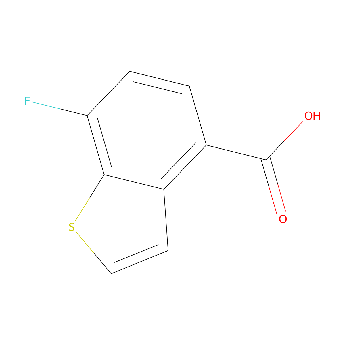 7-Fluoro-1-benzothiophene-4-carboxylic acid molecular structure, CAS 1388054-97-4
