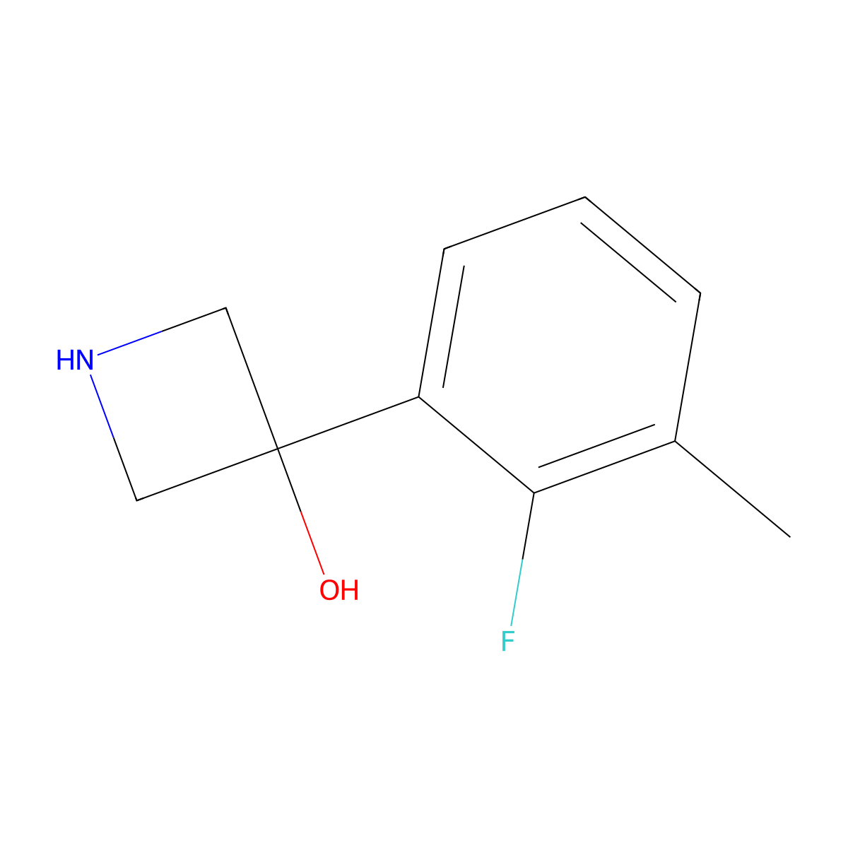 3-(2-Fluoro-3-methylphenyl)azetidin-3-ol molecular structure, CAS 1388054-99-6