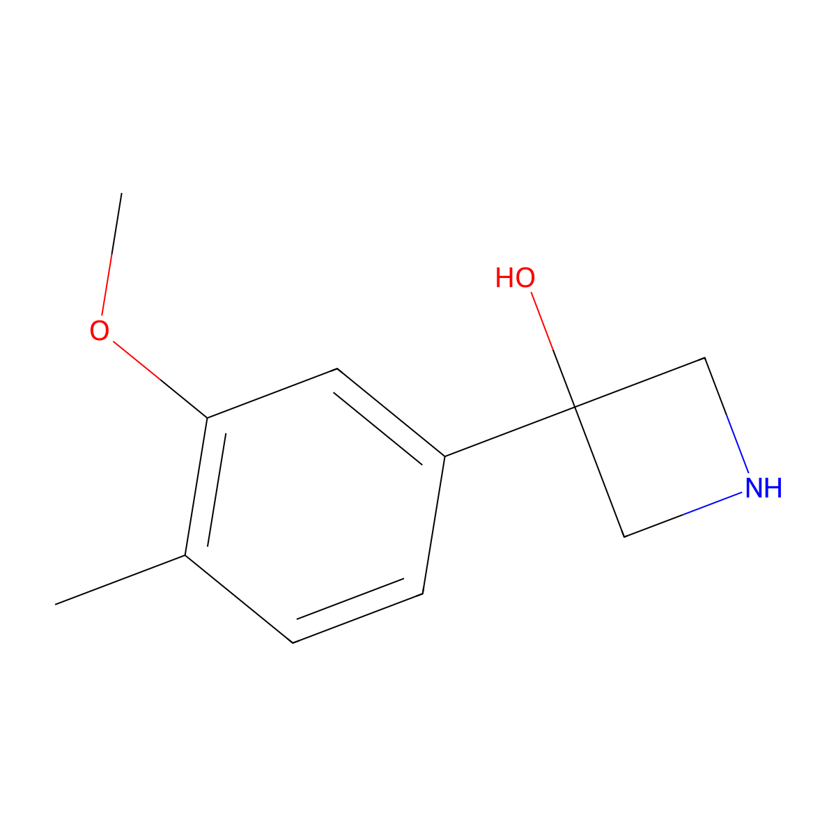 3-(3-Methoxy-4-methylphenyl)azetidin-3-ol molecular structure, CAS 1388055-17-1