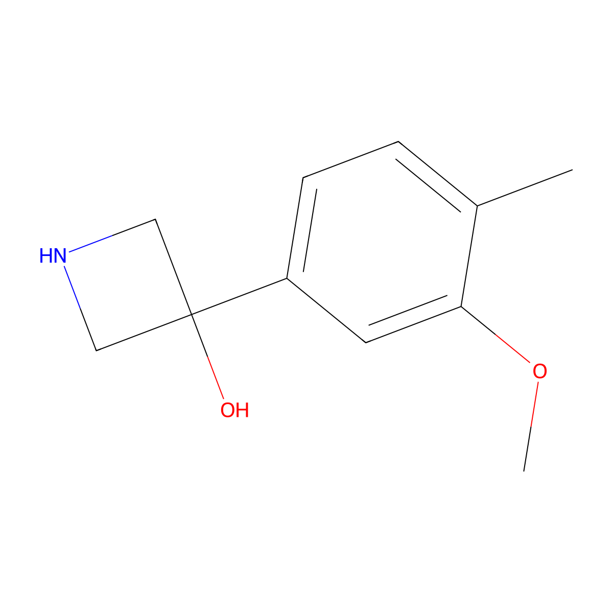 3-(3-Methoxy-4-methylphenyl)azetidin-3-ol molecular structure, CAS 1388055-17-1
