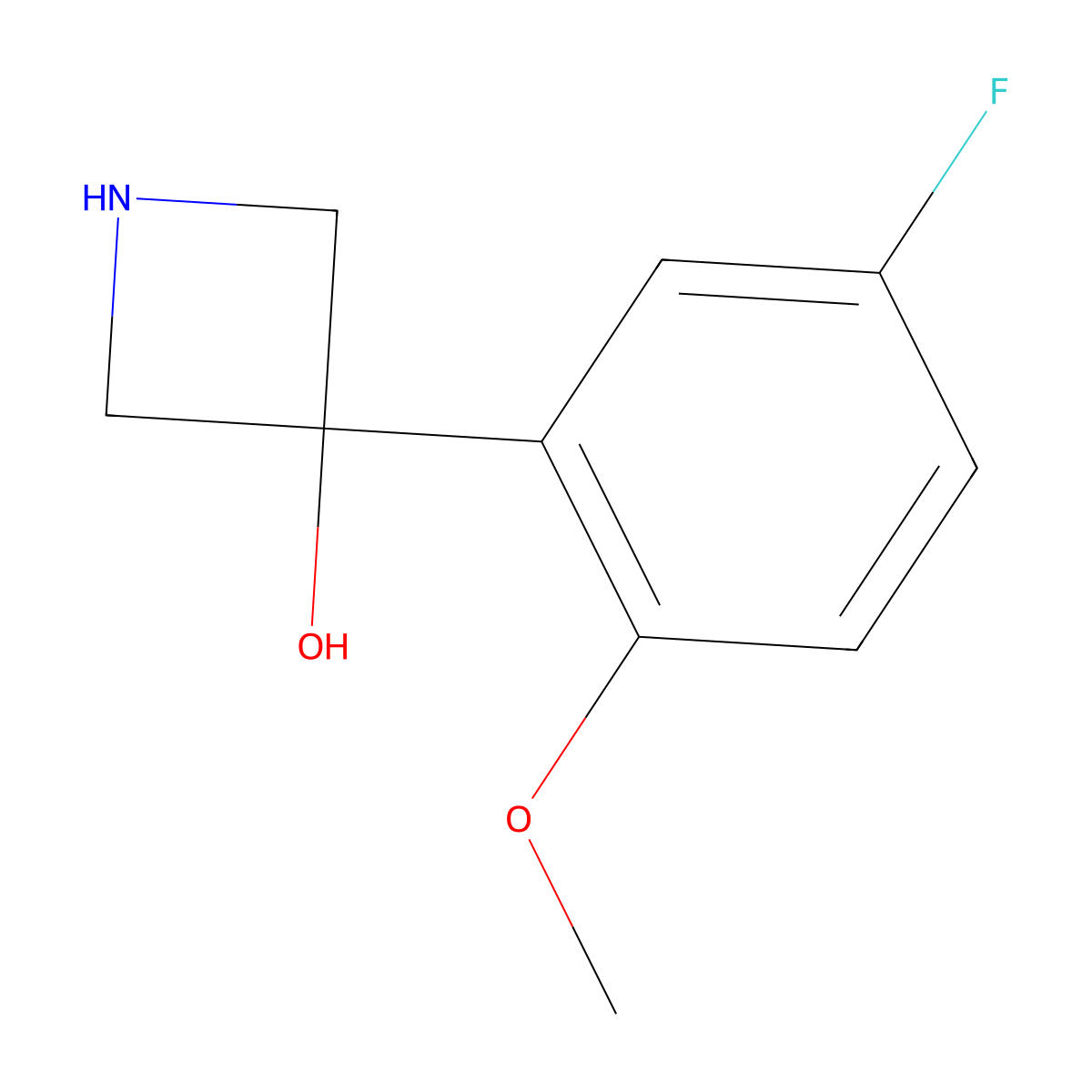 3-(5-Fluoro-2-methoxyphenyl)azetidin-3-ol molecular structure, CAS 1388055-33-1
