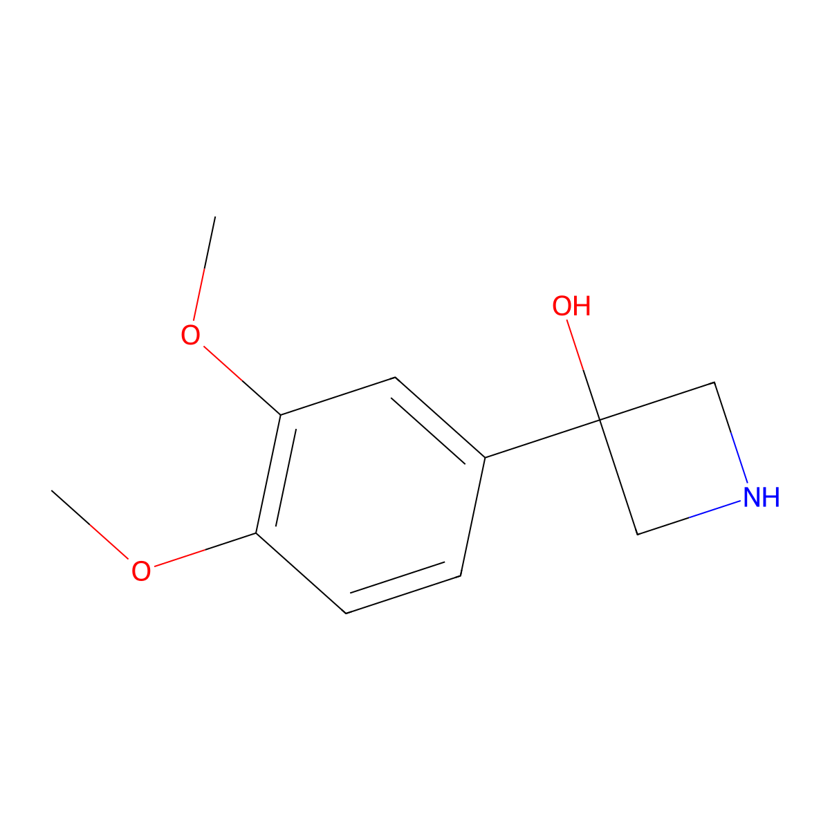 3-(3,4-Dimethoxyphenyl)azetidin-3-ol molecular structure, CAS 1388055-57-9