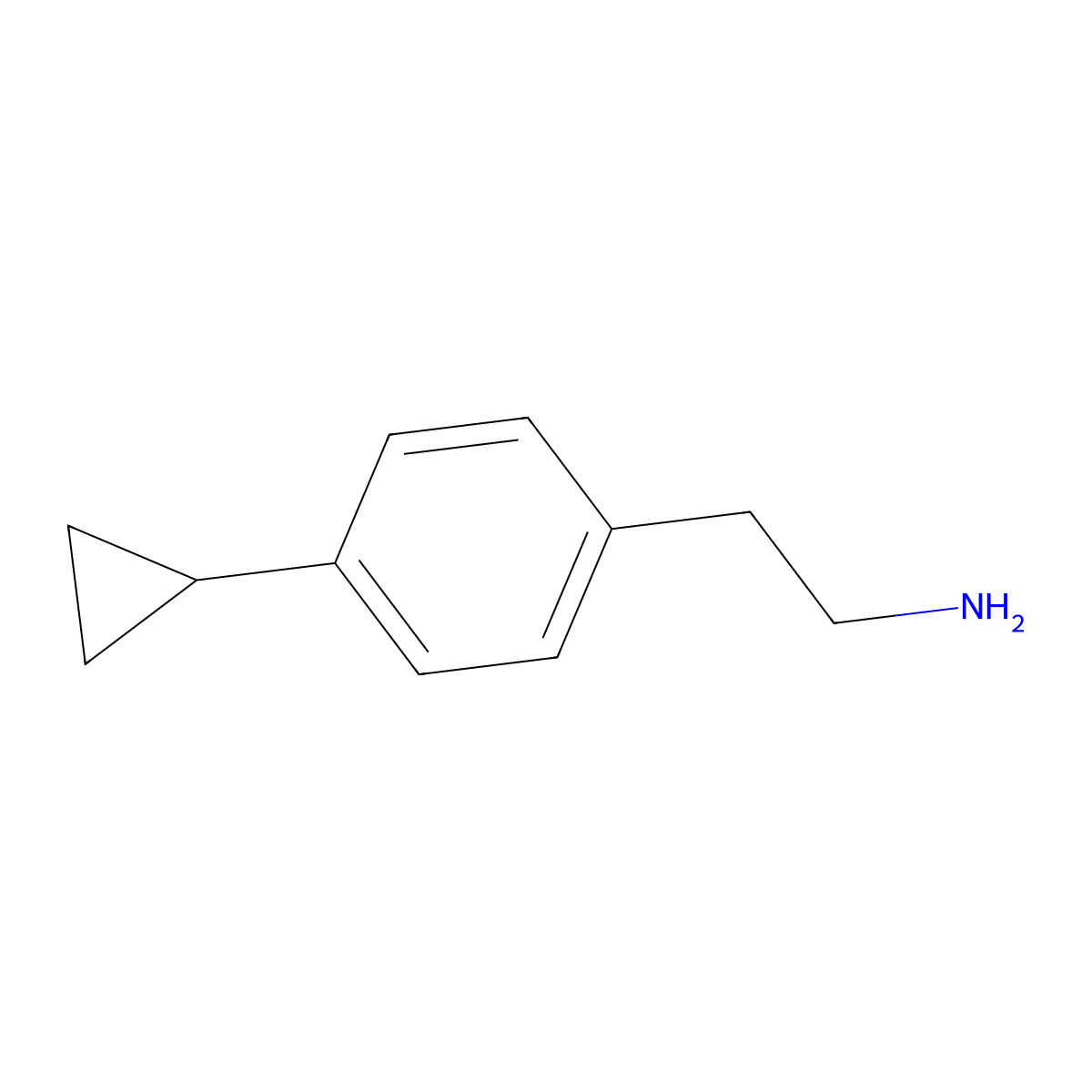 2-(4-Cyclopropylphenyl)ethan-1-amine molecular structure, CAS 1388055-63-7