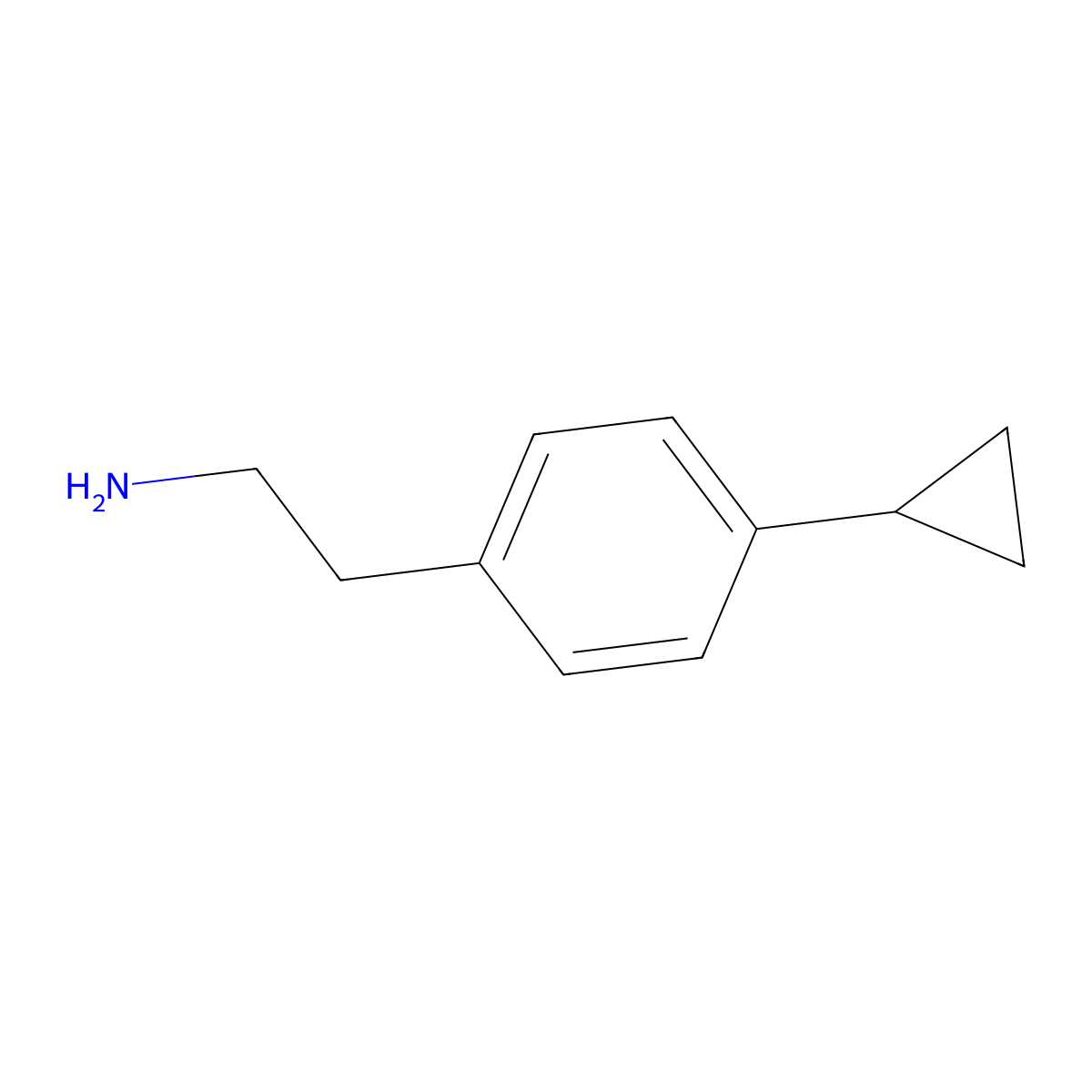 2-(4-Cyclopropylphenyl)ethan-1-amine molecular structure, CAS 1388055-63-7