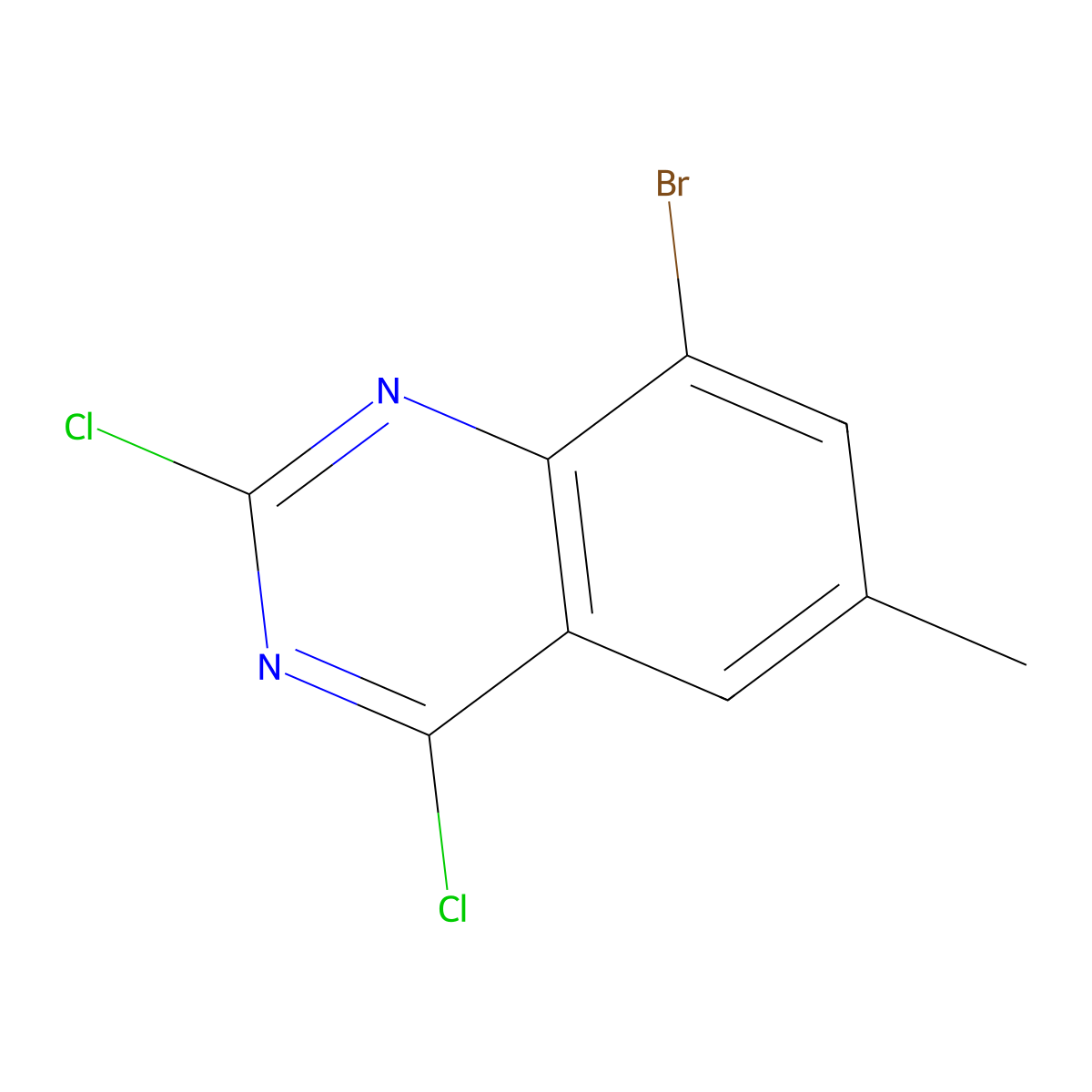 8-Bromo-2,4-dichloro-6-methylquinazoline molecular structure, CAS 1388055-70-6