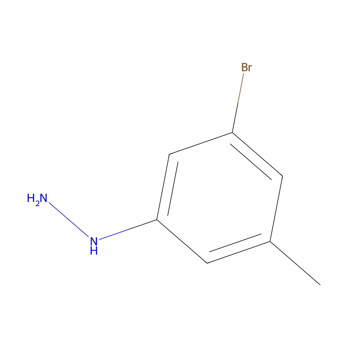 (3-Bromo-5-methylphenyl)hydrazine molecular structure, CAS 1388055-71-7