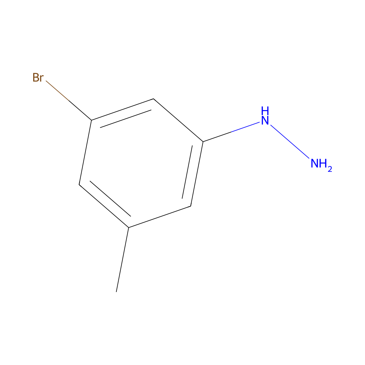 (3-Bromo-5-methylphenyl)hydrazine molecular structure, CAS 1388055-71-7
