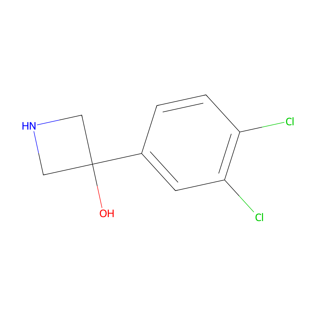 3-(3,4-Dichlorophenyl)azetidin-3-ol molecular structure, CAS 1388055-72-8