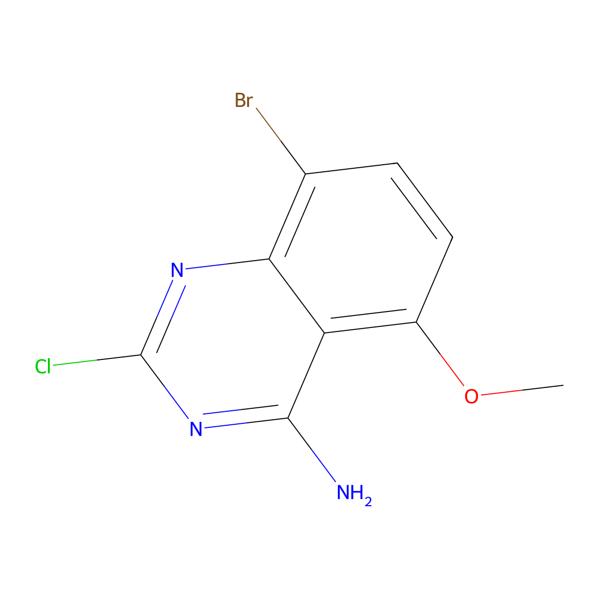 8-Bromo-2-chloro-5-methoxyquinazolin-4-amine molecular structure, CAS 1388056-11-8