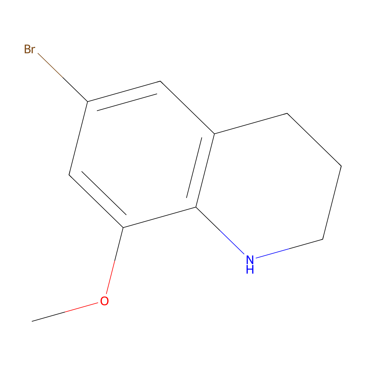 6-Bromo-8-methoxy-1,2,3,4-tetrahydroquinoline molecular structure, CAS 1388056-45-8