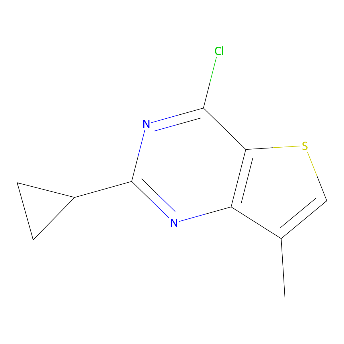 4-Chloro-2-cyclopropyl-7-methylthieno(3,2-d)pyrimidine molecular structure, CAS 1388056-50-5