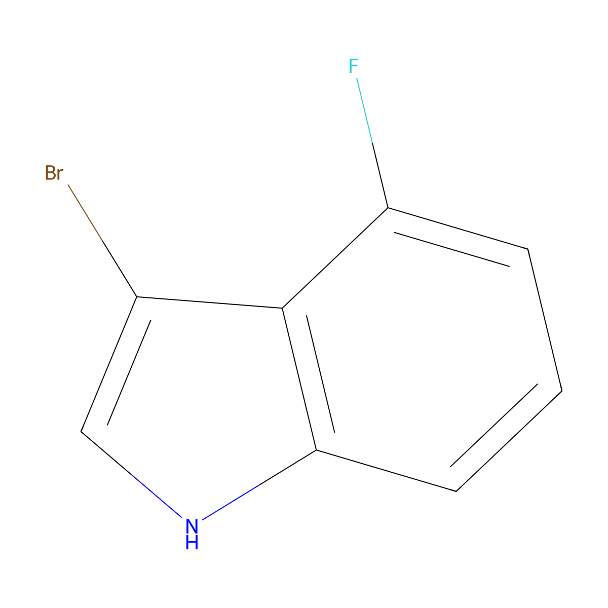 3-bromo-4-fluoro-1H-indole molecular structure, CAS 1388056-97-0